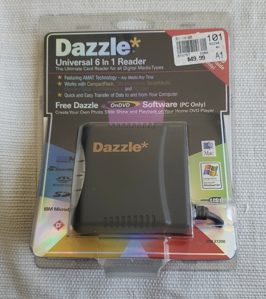 Dazzle Universal Multi Media 6-in-1 Media Card Reader Mac Windows DM-21200 New