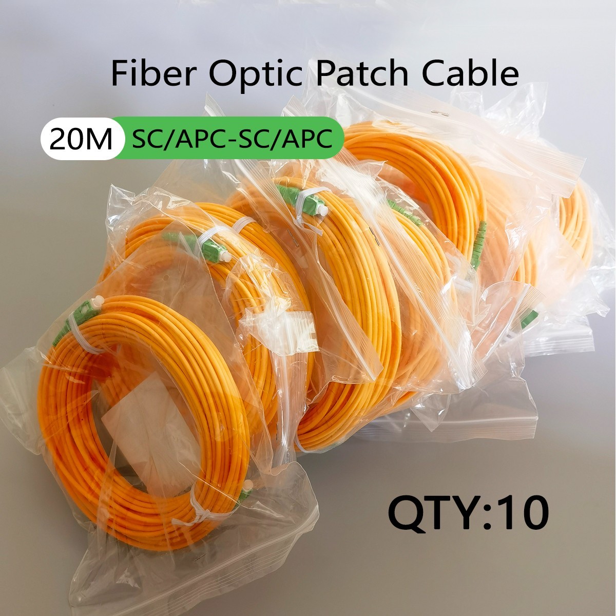 2/3/5/10pcs Fiber Optic Cable SC/APC-SC/APC 20M  Simplex Mode Indoor FTTH