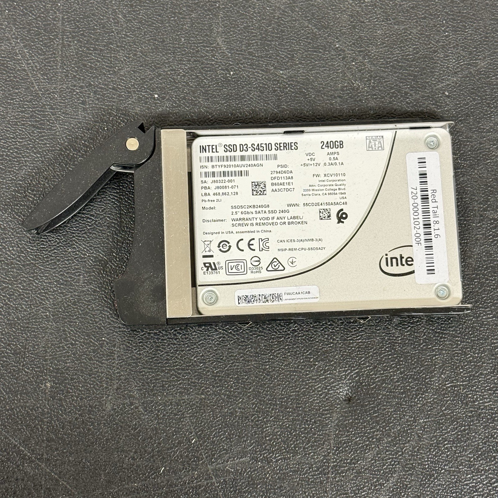 Intel D3-S4510 SSDSC2KB240G8 240GB 2.5" SATA SSD