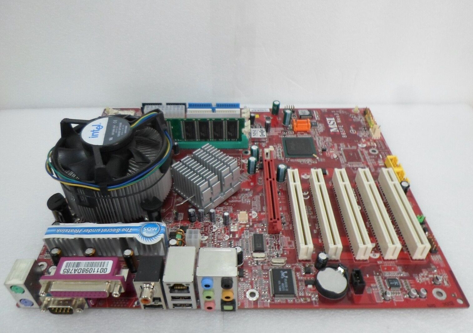 MSI MS-6728 VER 3, 865PE NEO3 MB W/ INTEL SL8PP CPU, HEATSINK, FAN & 1GB MEMORY