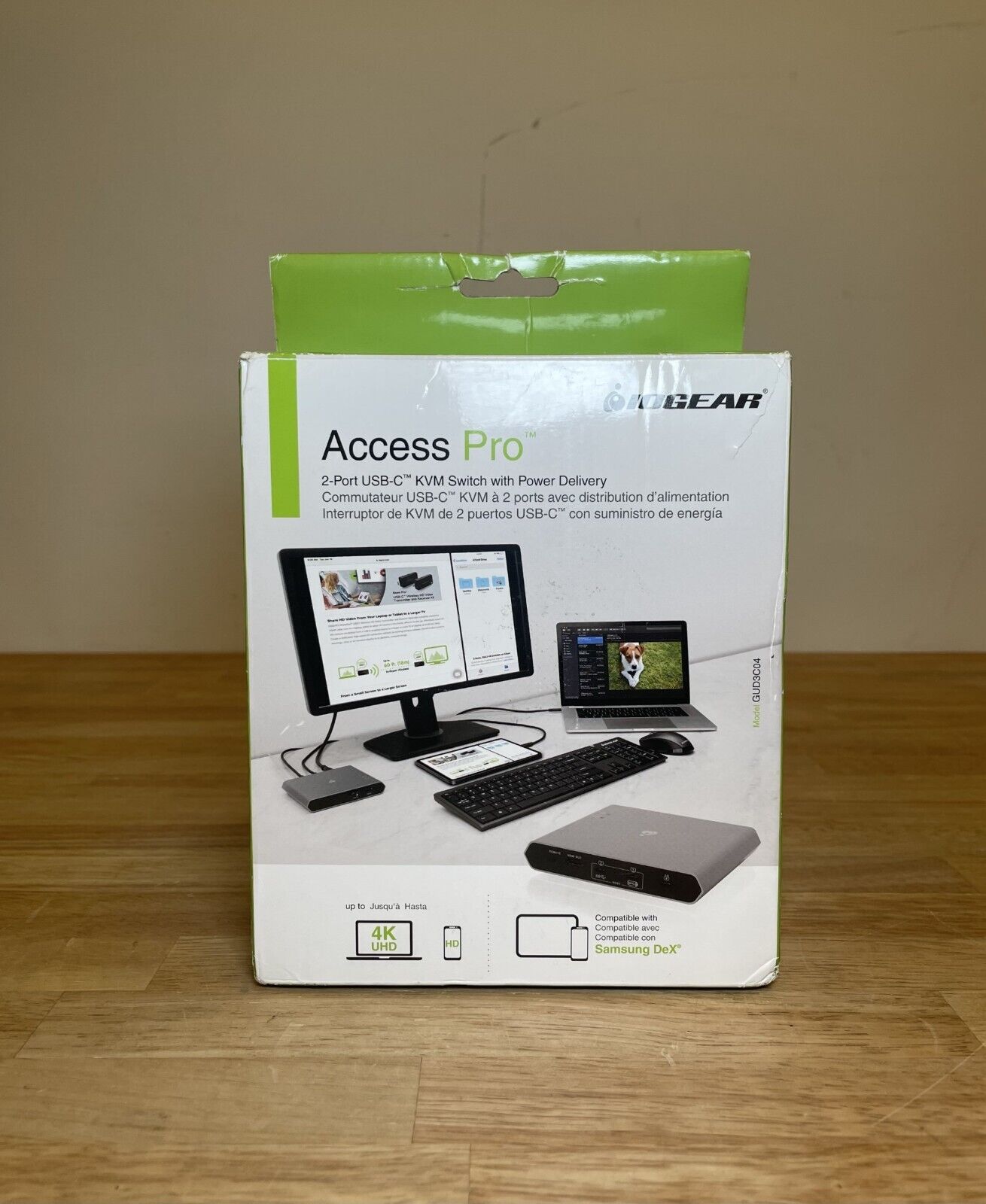 IOGEAR GUD3C04 Access Pro 2-Port USB-C KVM Switch with Power Delivery