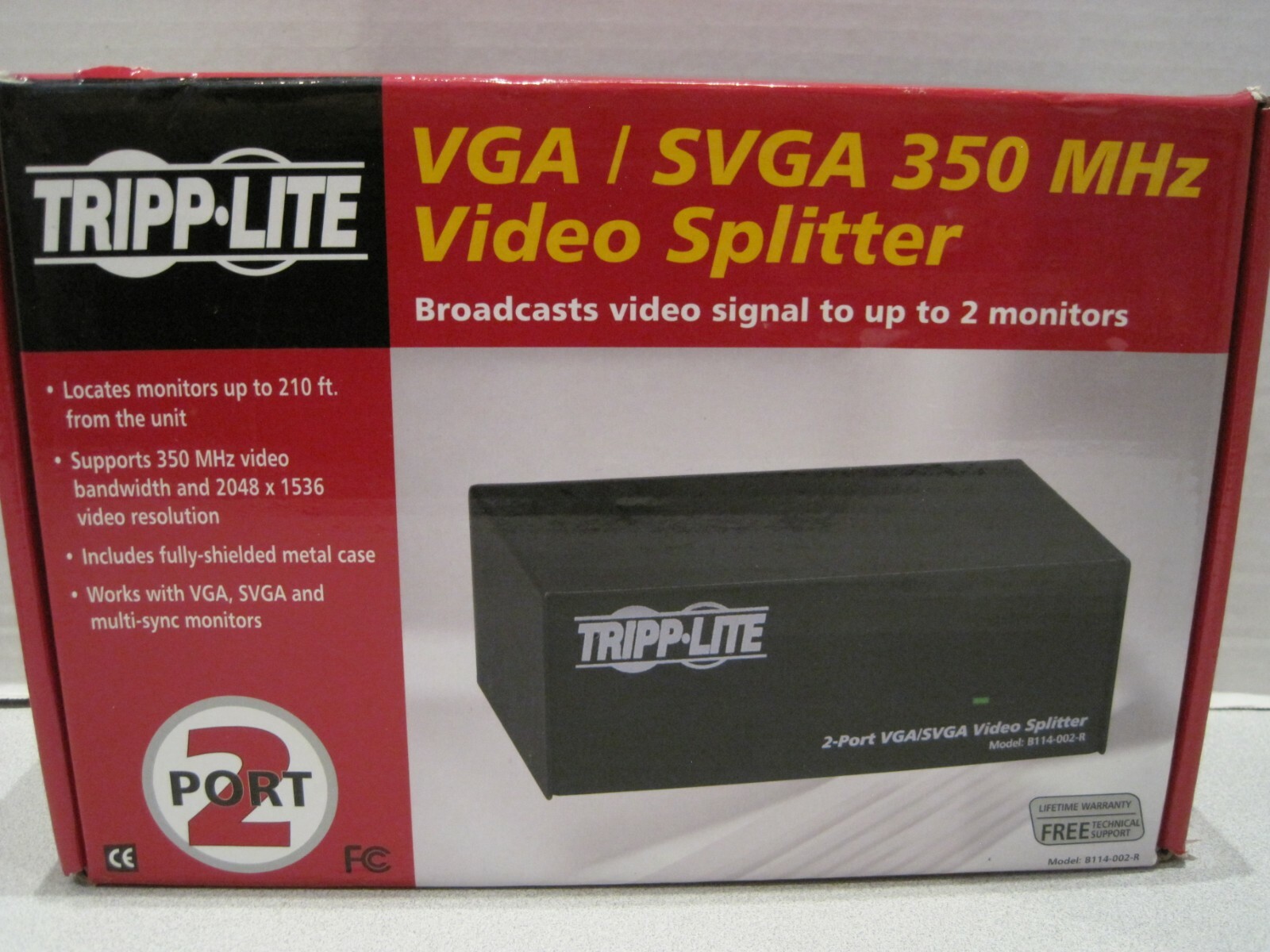 Tripp Lite VGA / SVGA 350 MHz 2 Port Video Splitter B114-002-R