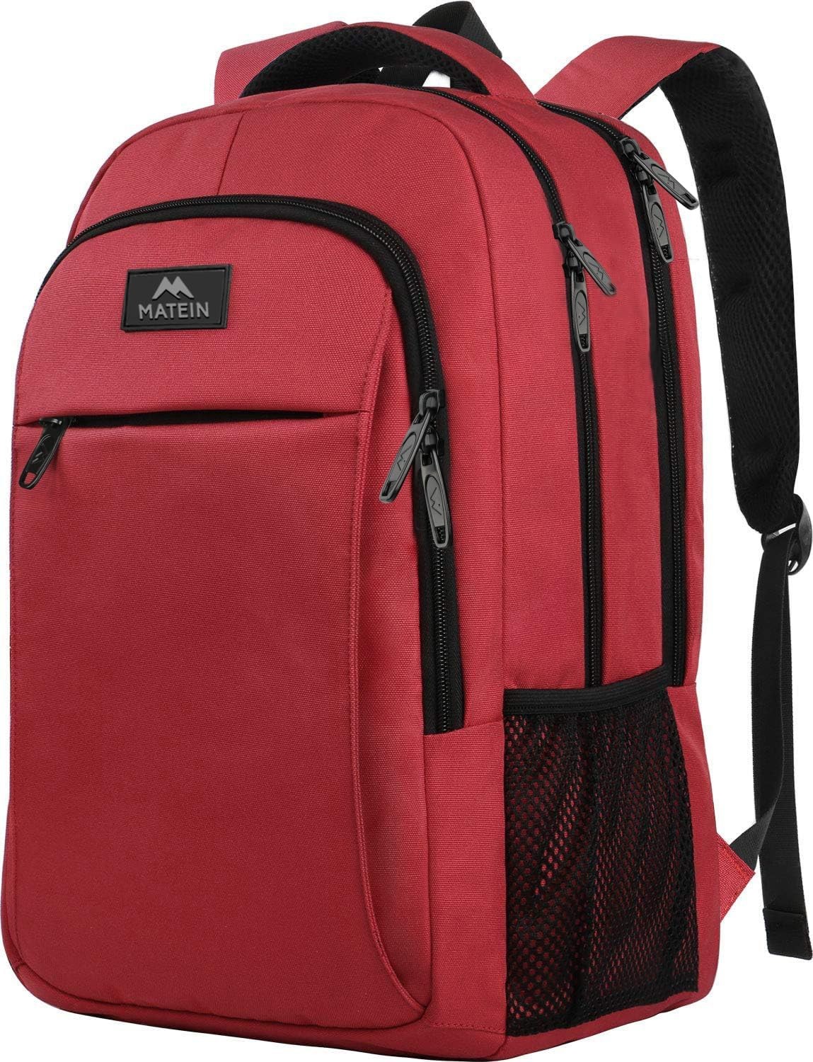MATEIN Red 15.6 inch Laptop Backpack for Women, Water Resistant College bag | Pe