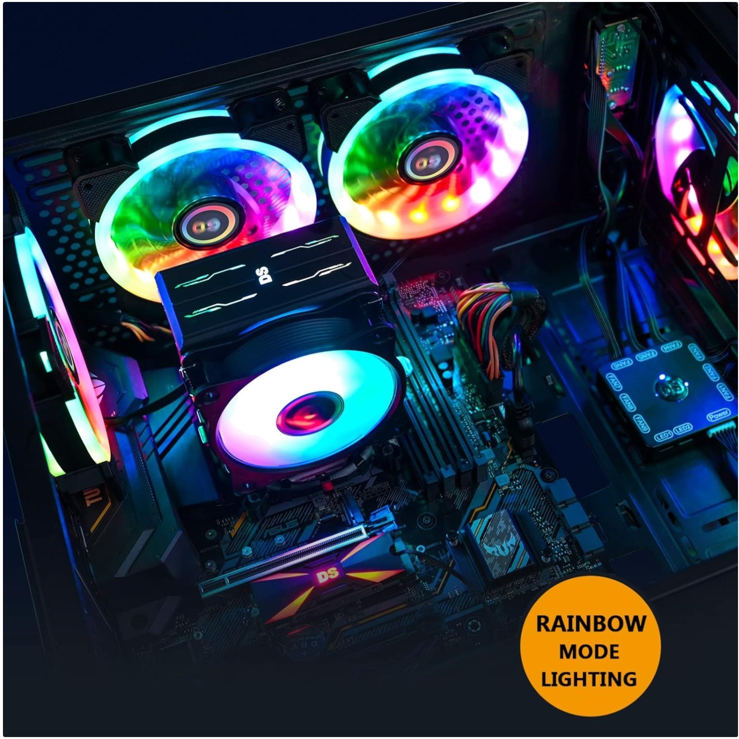 DS 6Pack 120MM RGB Fans, Remote Control, 8th GEN Hub