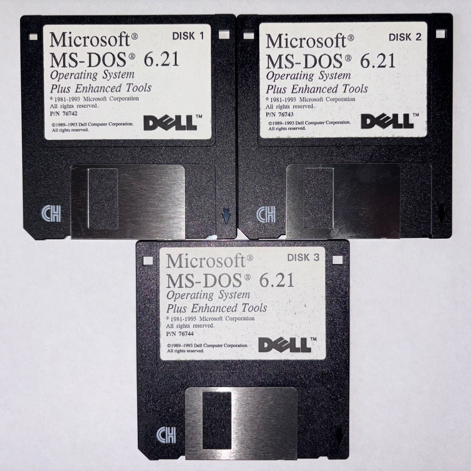 Microsoft MS-DOS 6.21 Installation 3.5" Floppy Disks Diskettes 76742 VERIFIED