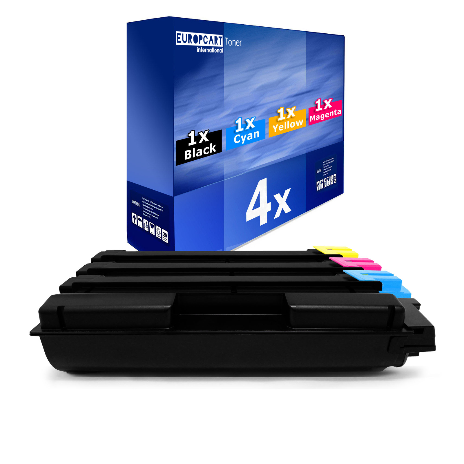 4X Europcart Toner For Kyocera ECOSYS P-7240-CDN P 7240 17K Black + 13K CMY
