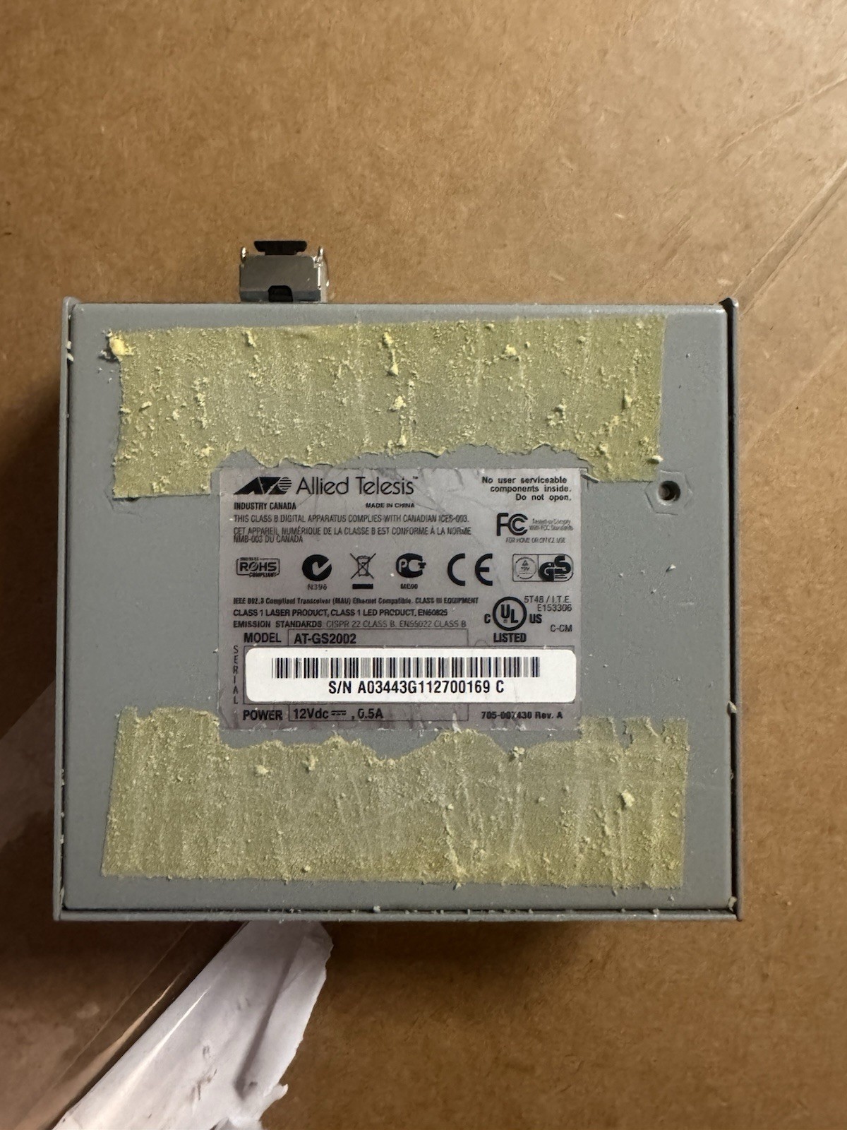 Allied Telesis AT-GS2002/SP-60 Not Tested