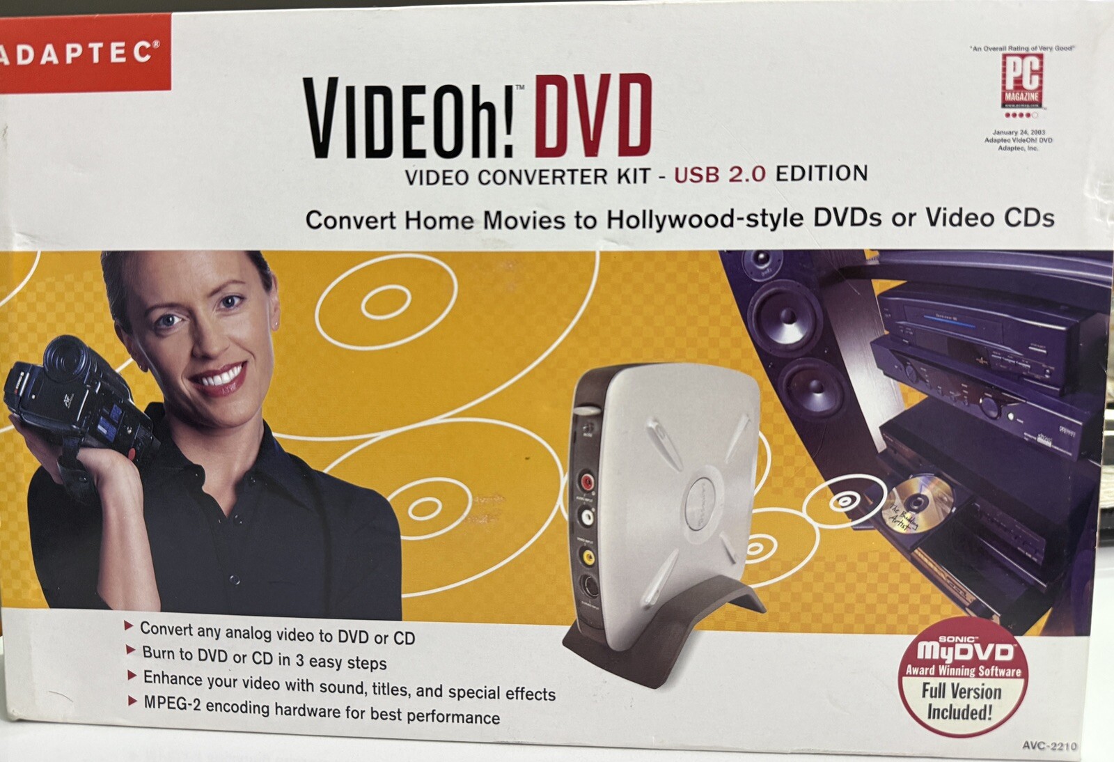 Videoh DVD Video Converter Kit - USB 2.0 by Adaptec - Brand New Sealed Box