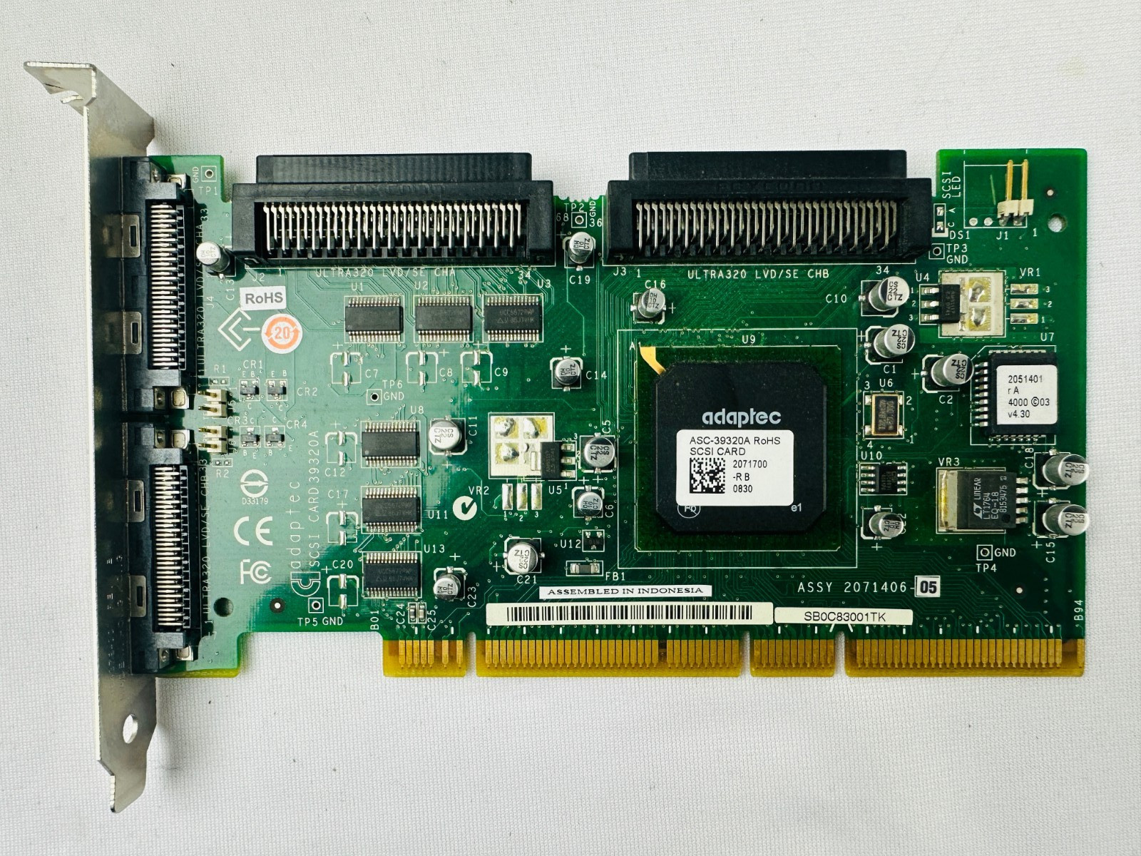 Adaptec ASC-39320A SCSI RAID Controller Card