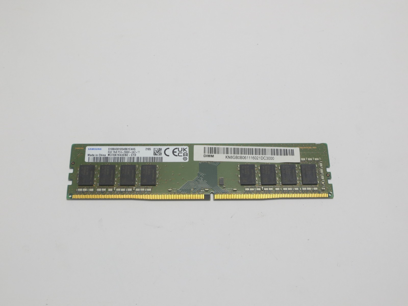 Samsung 8GB 1Rx8 PC4-2666V DDR4 UDIMM Desktop Memory RAM, M378A1K43DB2-CTD