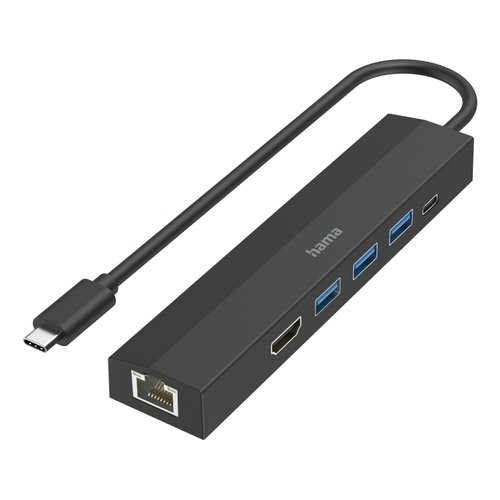 Hama USB C Hub Black With 6 Connections
