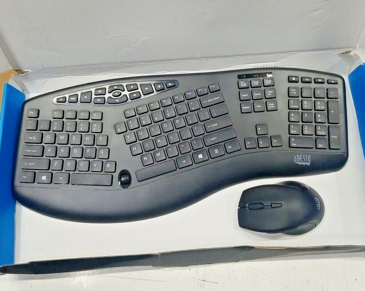 Adesso TruForm Wireless Ergonomic Keyboard & Optical Mouse (I3)