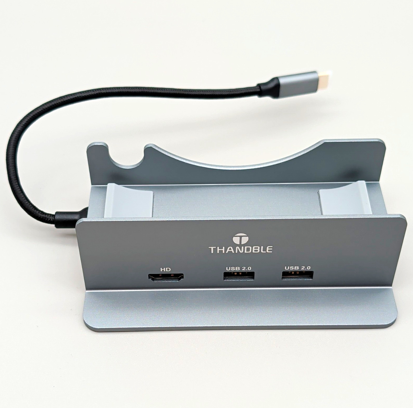 THANDBLE USB-C Type-C Hub Stand Dock for Mac Mini m4 HDMI SD/TF Gray