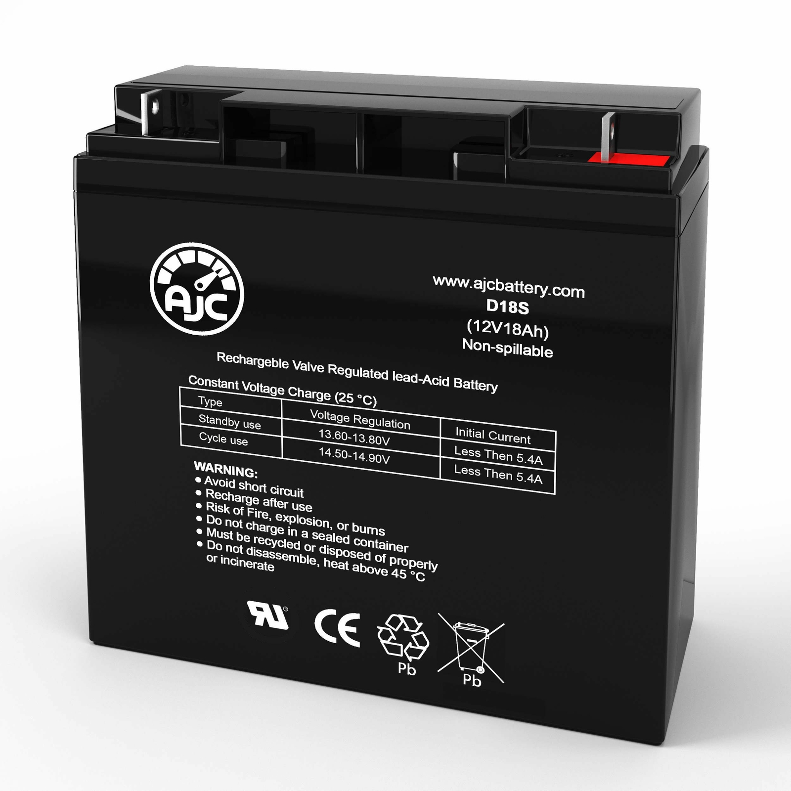 AJC Battery Compatible with Panasonic LCR-12V17CP LCR12V17CP 12V 18Ah UPS