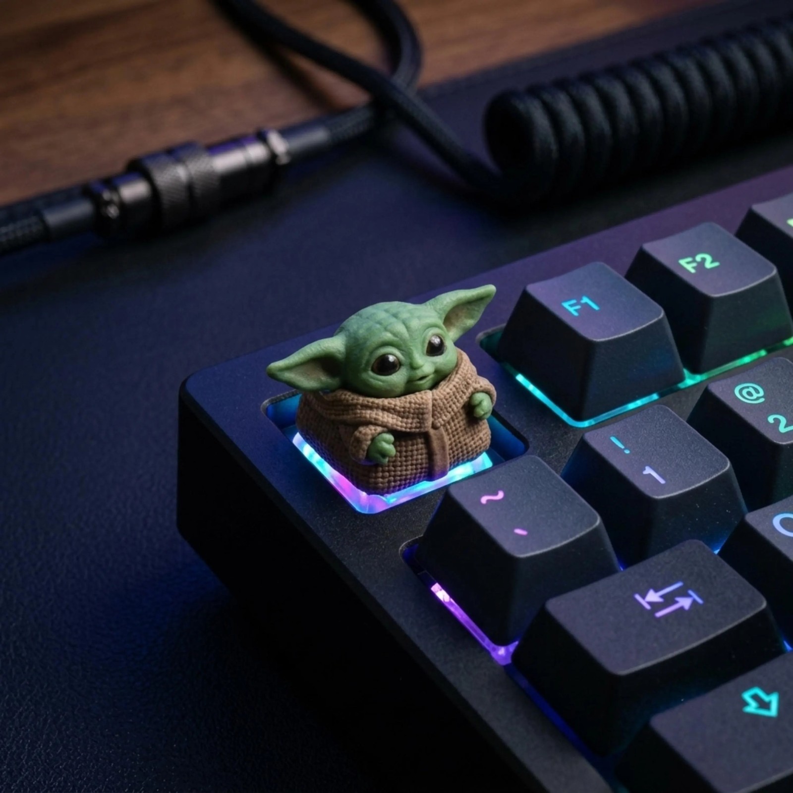 Grogu Keycap, Baby Yoda Artisan Keycap, Star Wars Mechanical Keyboard Keycap, Ma