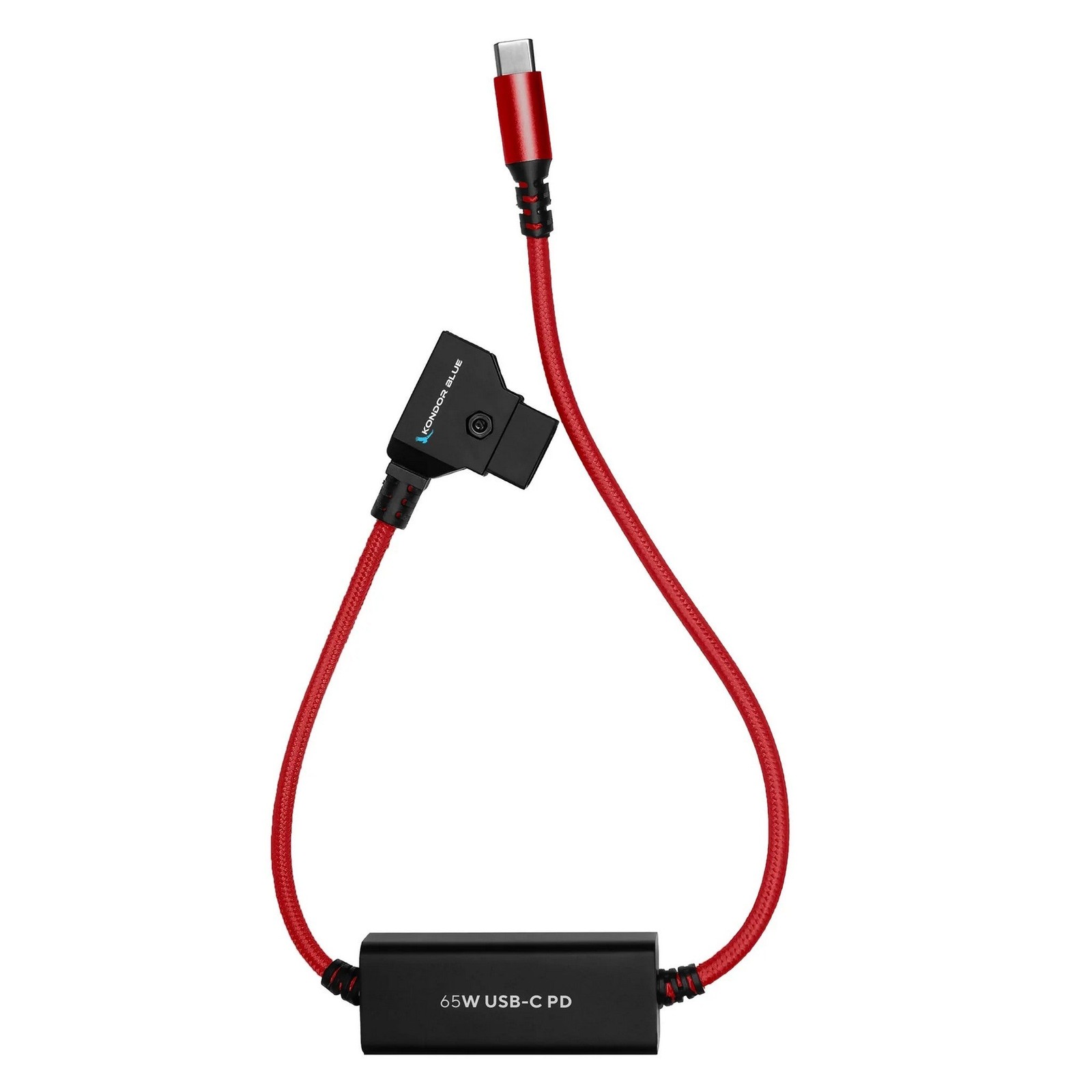 KONDOR BLUE 16-Inch D-Tap to USB-C Power Delivery Cable for R5C, Cardinal Red