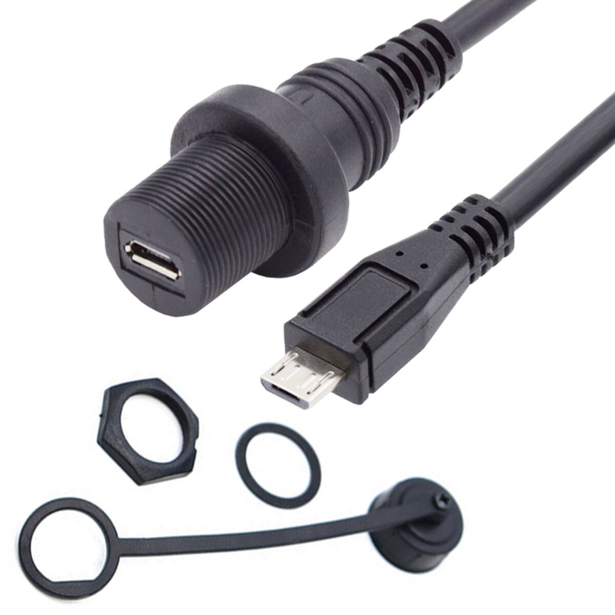 Cablecy Waterproof Dustproof 480Mbps Mini USB2.0 Male to Female Extension Cable