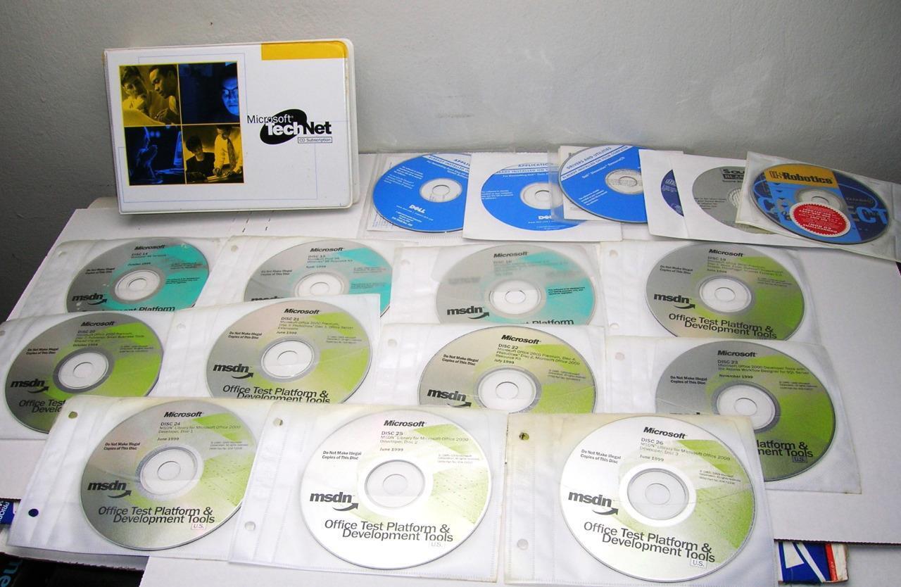 Microsoft Technet Subscription and Dell System Software CD Disk Lot 1999-2003