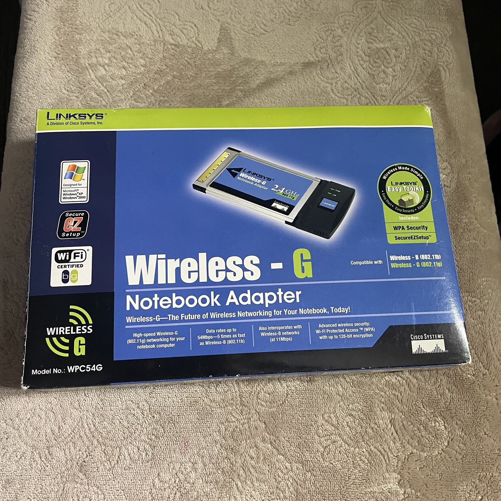 Cisco Linksys WPC54G Wireless-G Notebook Adapter CardBus Card Laptop PC