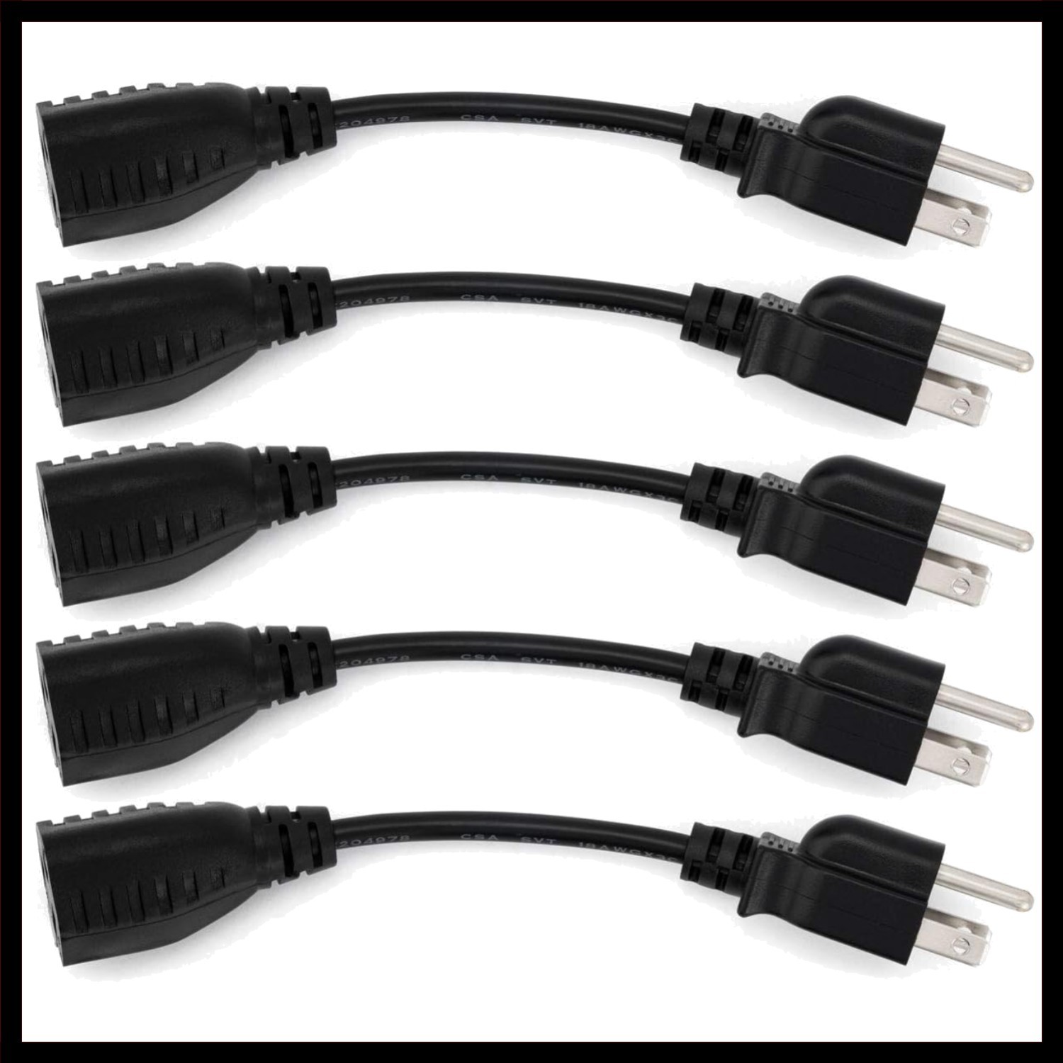 Copper 6-Inch Power Extension Cable - 18 AWG Outlet Saver for Household Use