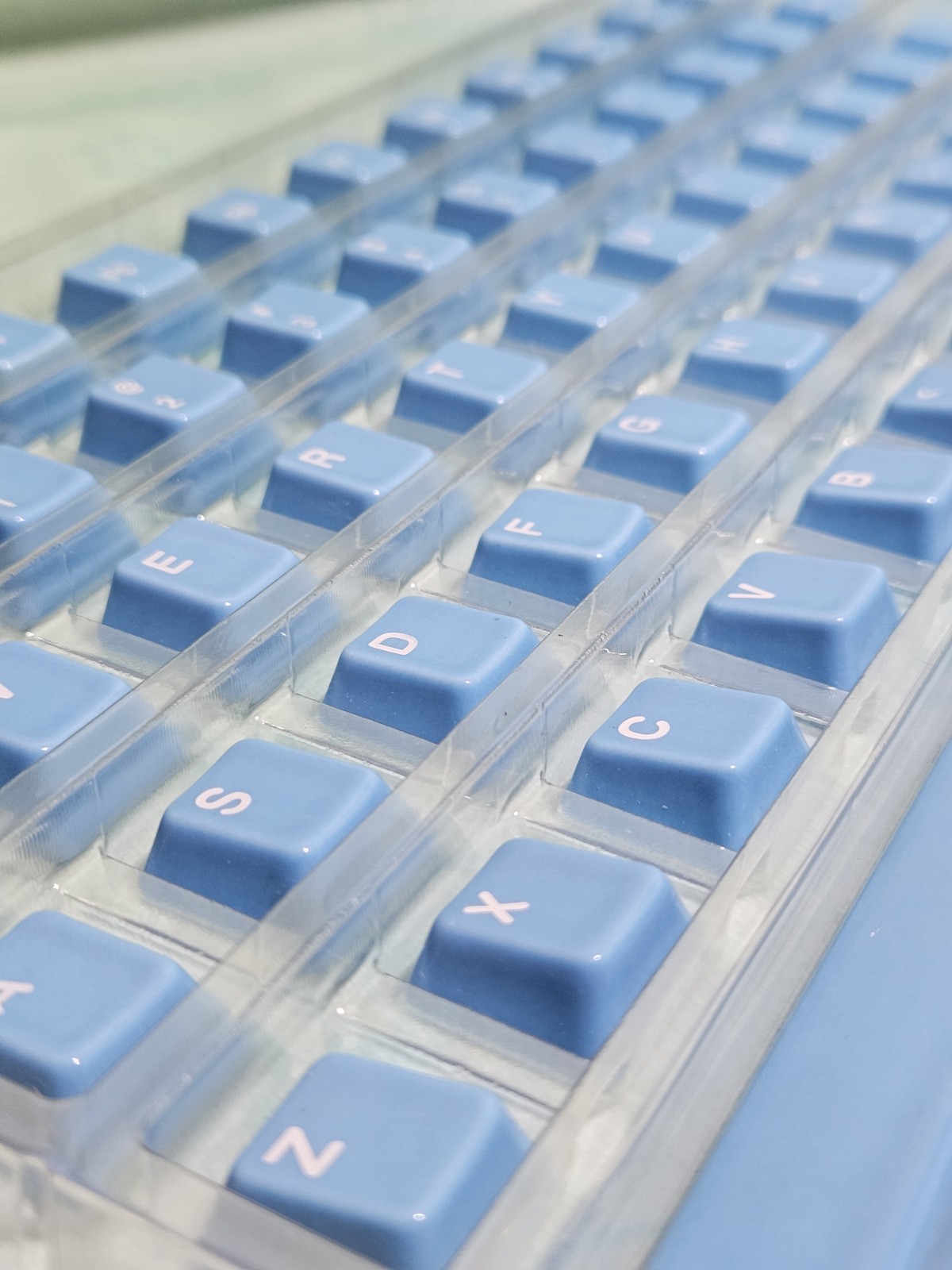 Cerakey Blue Ceramic Keycaps A Set And B Set (Up To 75% Keyboards) With Legends