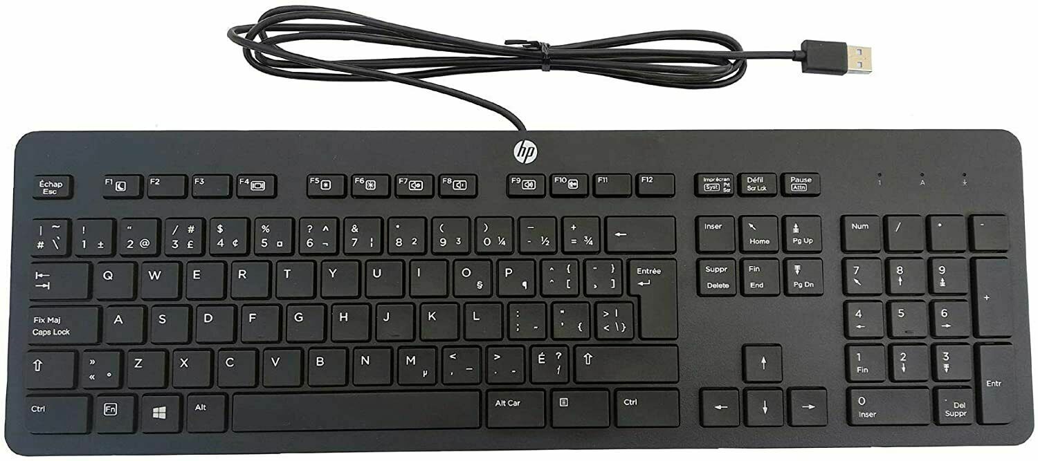 HP Keyboard Business Black Slim Style USB Windows Enhanced P/N 803181-001