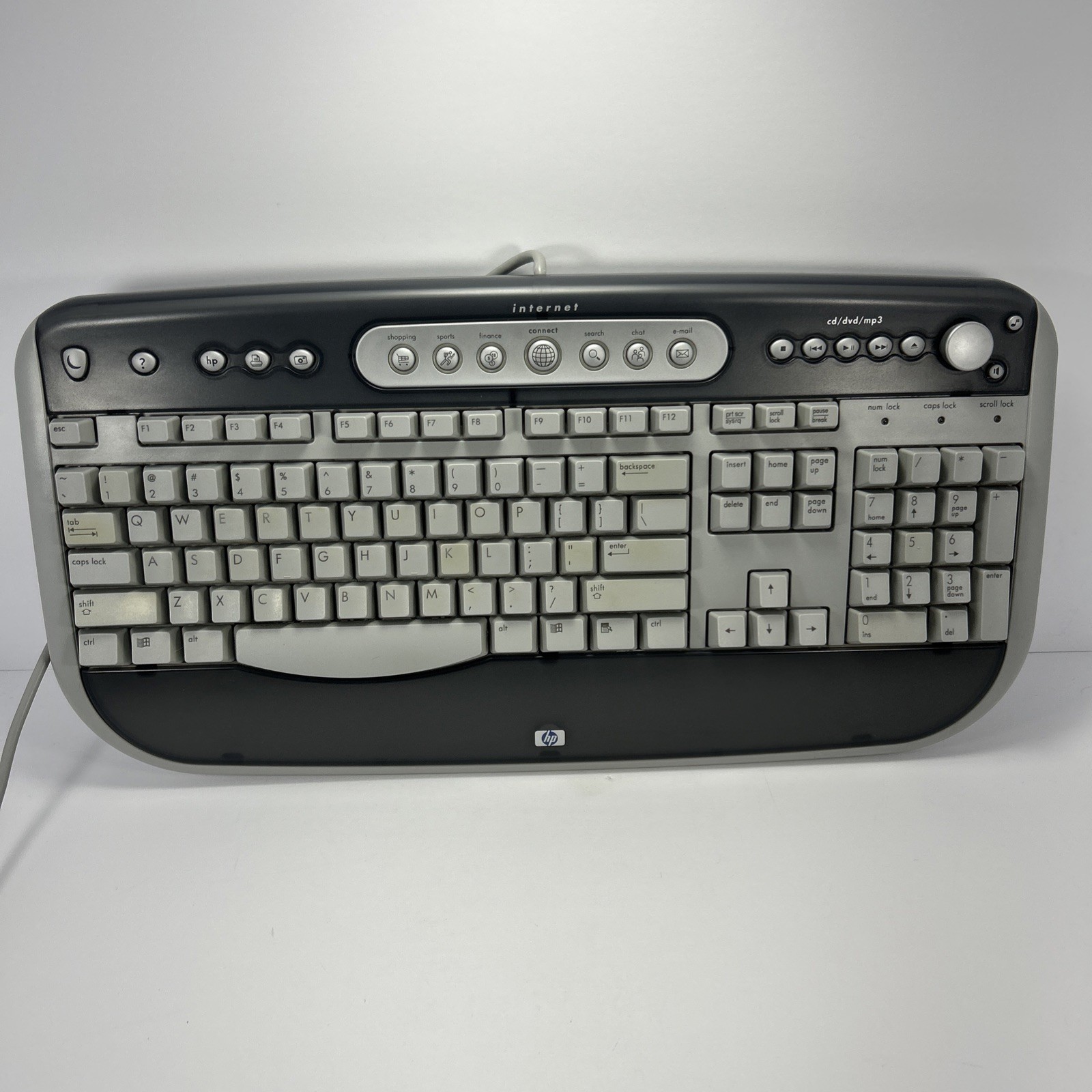 HP 5308 USB Keyboard Wired w Multimedia Buttons VTG Original Tested & Works 