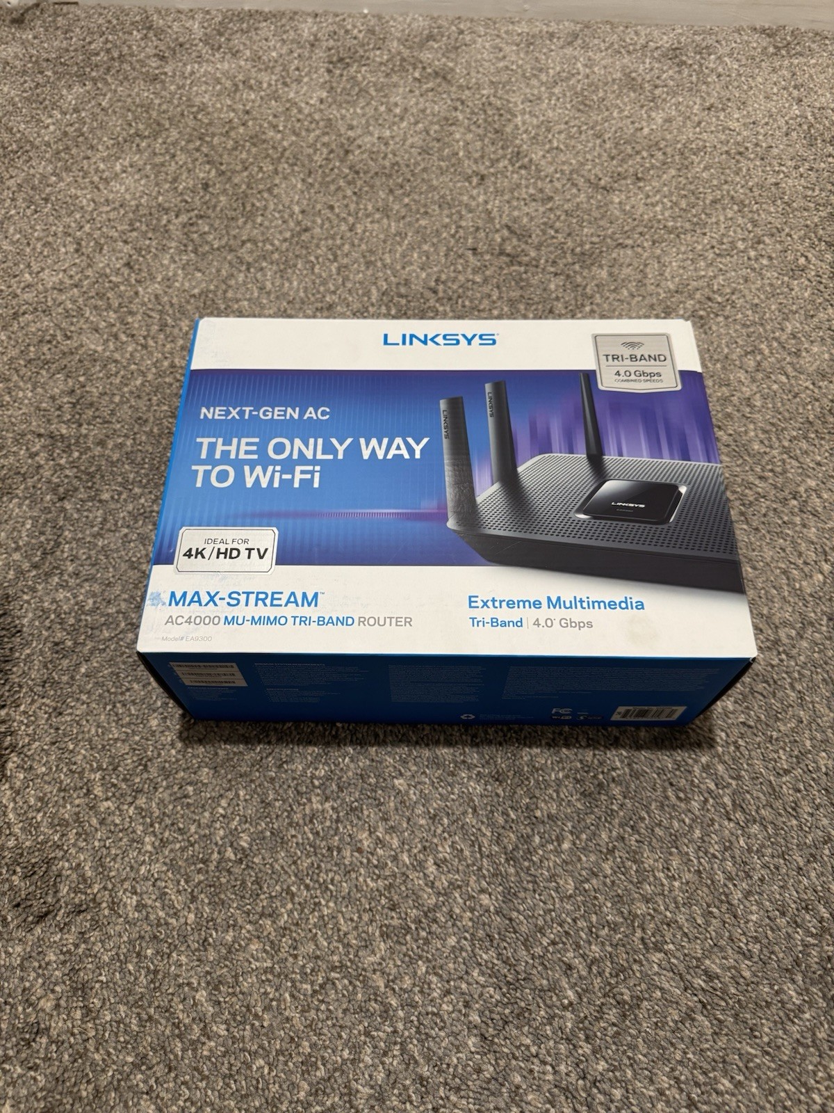 LINKSYS AC 4000 MU-MIMO-TRI BAND ROUTER. Used Once In Box