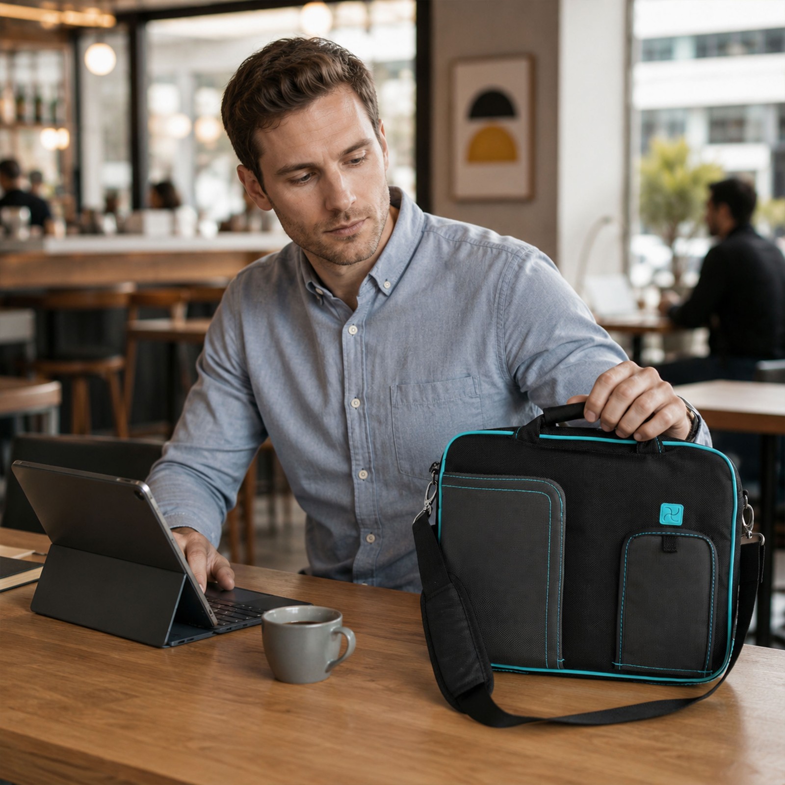 Universal 11" 12" Laptop Briefcase Crossbody Messenger Pouch Organizer