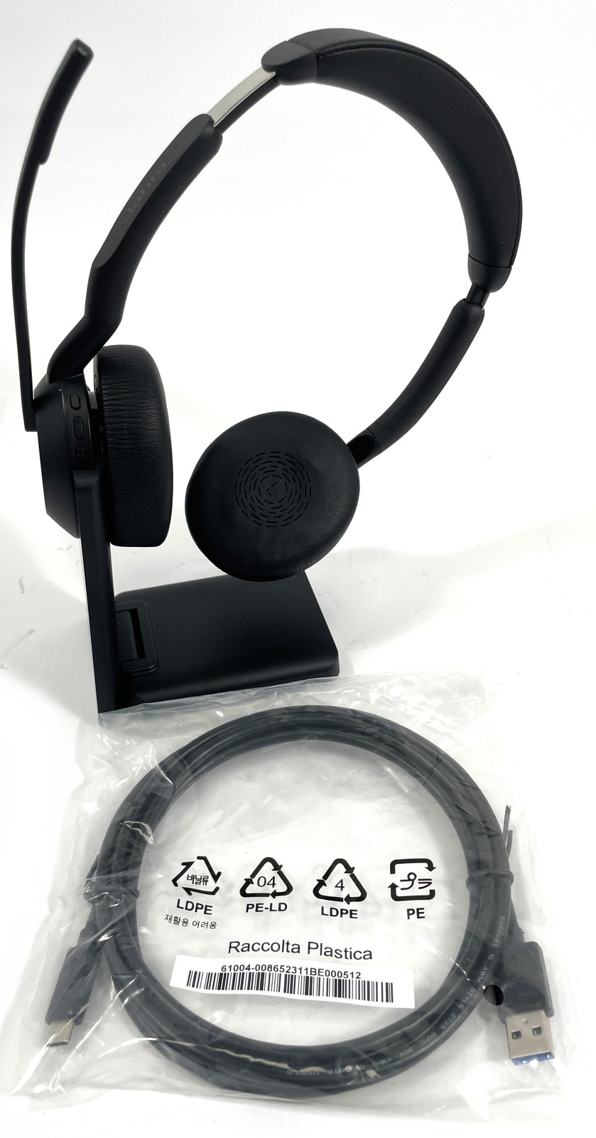 Jabra Evolve2 55 MS Teams Stereo Bluetooth Wireless Headset w/ Base - NO DONGLE