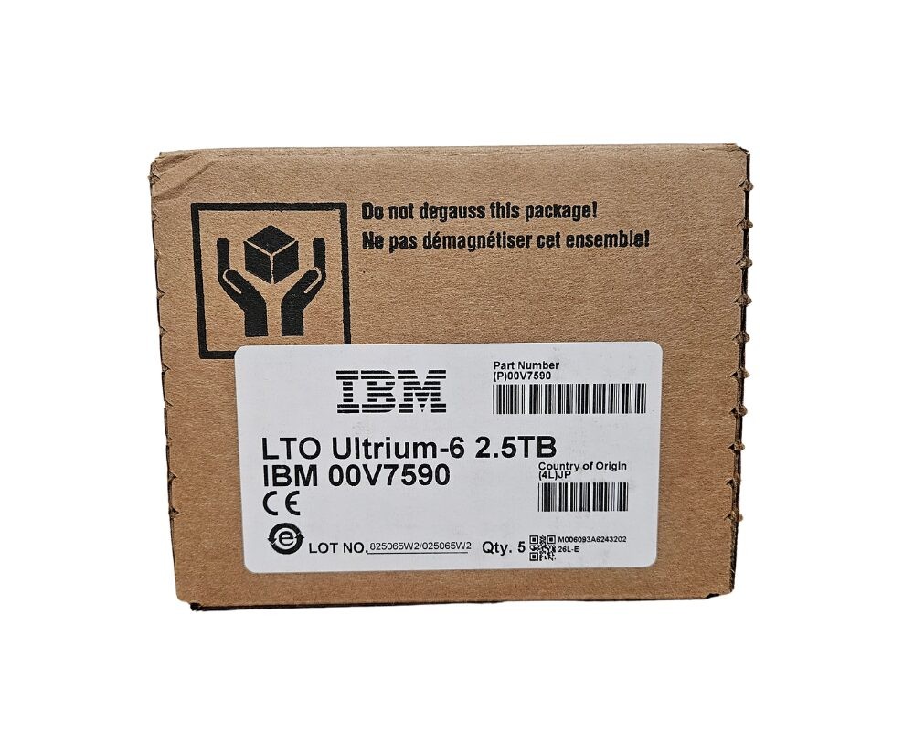 5pk IBM LTO6 Tape Cartridge 00V7590 Ultrium Data Storage Backup 2.50TB / 6.25TB