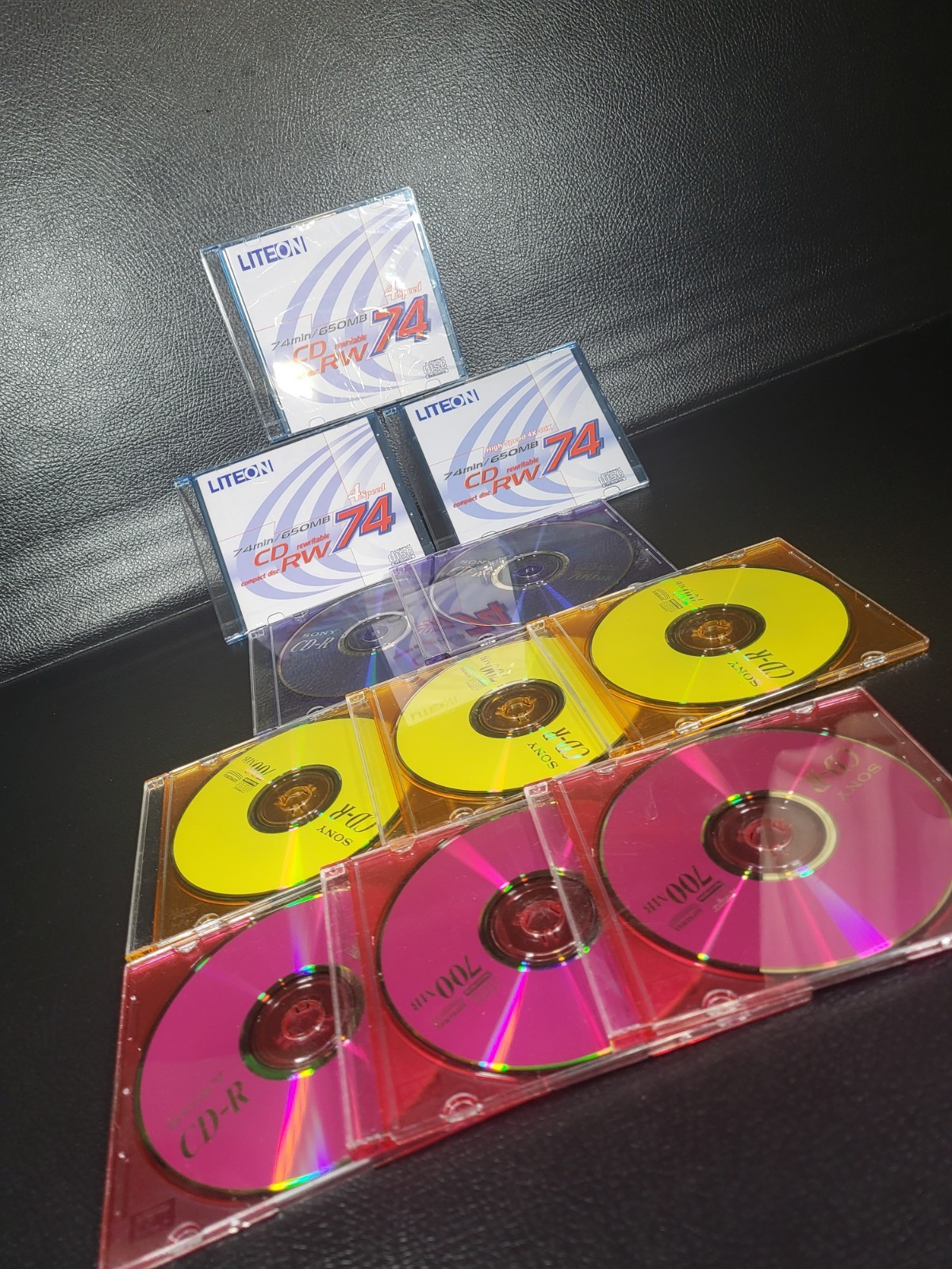 SONY CD-R BLANK DISC 8 PACK 700m WITH SLIM LINE JEWEL CASES 3 Liteon 74min 650mg
