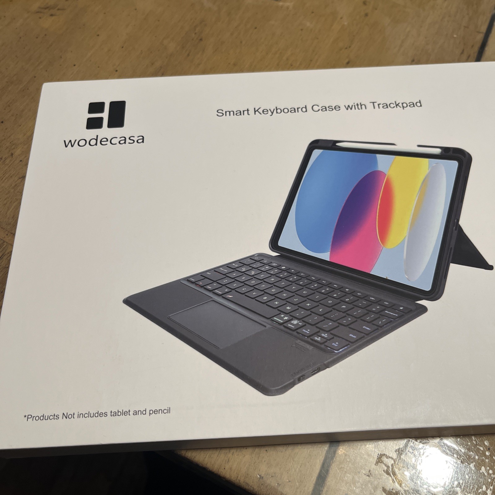 Wodecasa Smart Keyboard Case with Trackpad for iPad 10.2/10.5/10.9/11 Grey