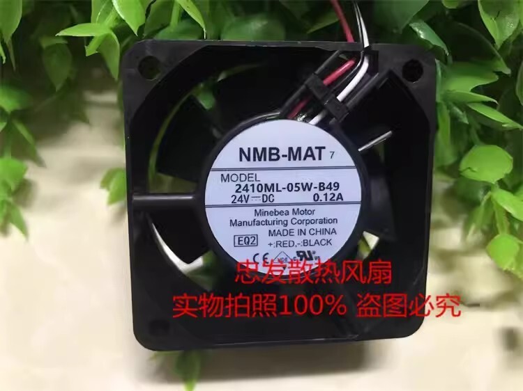NMB 2410ML-05W-B49 DC24V 0.12A 60*60*25MM 3-Wire Inverter Cooling Fan