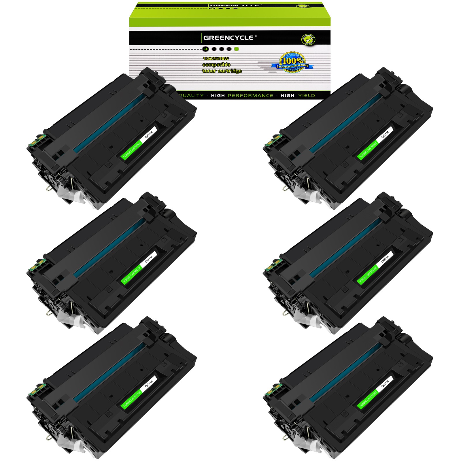 6PK CRG310 Black Toner Cartridge Compatible with Canon LBP3410 LBP3460 Printer