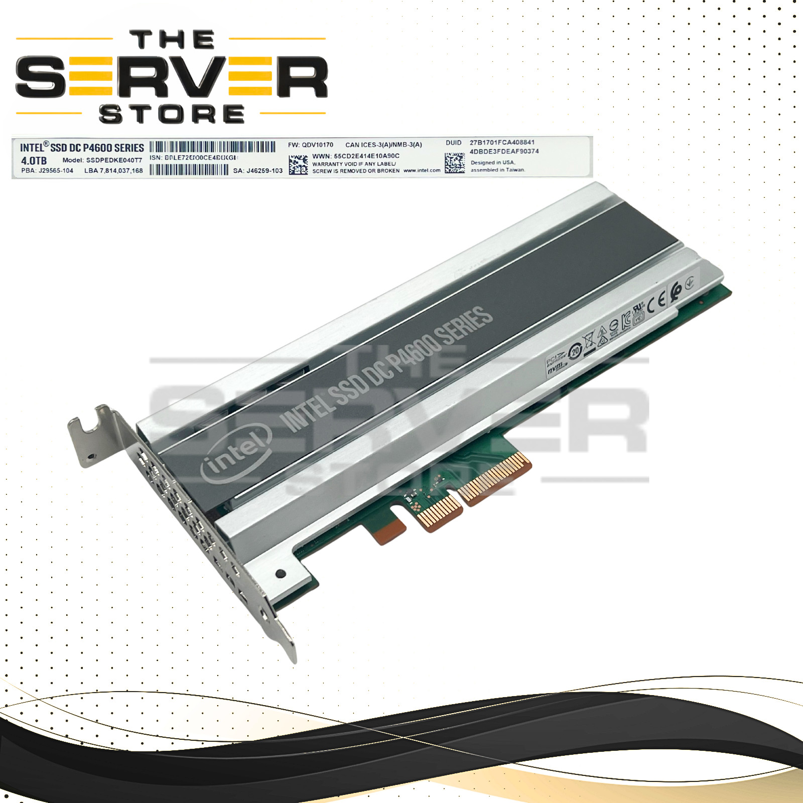 Intel 4TB NVMe MU PCIe G3 x4 HHHL Add-In Card (AIC) SSD DC P4600 SSDPEDKE040T7