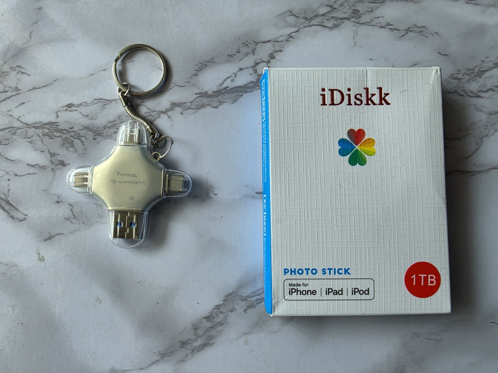 iDiskk 1TB 4-in-1 Storage Stick for iPhone, Android iPad 1 Terabyte Memory Stick