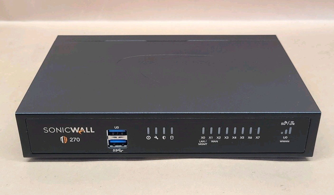 SONICWALL TZ270 Network Security Firewall No AC Adapter - Tested & Working