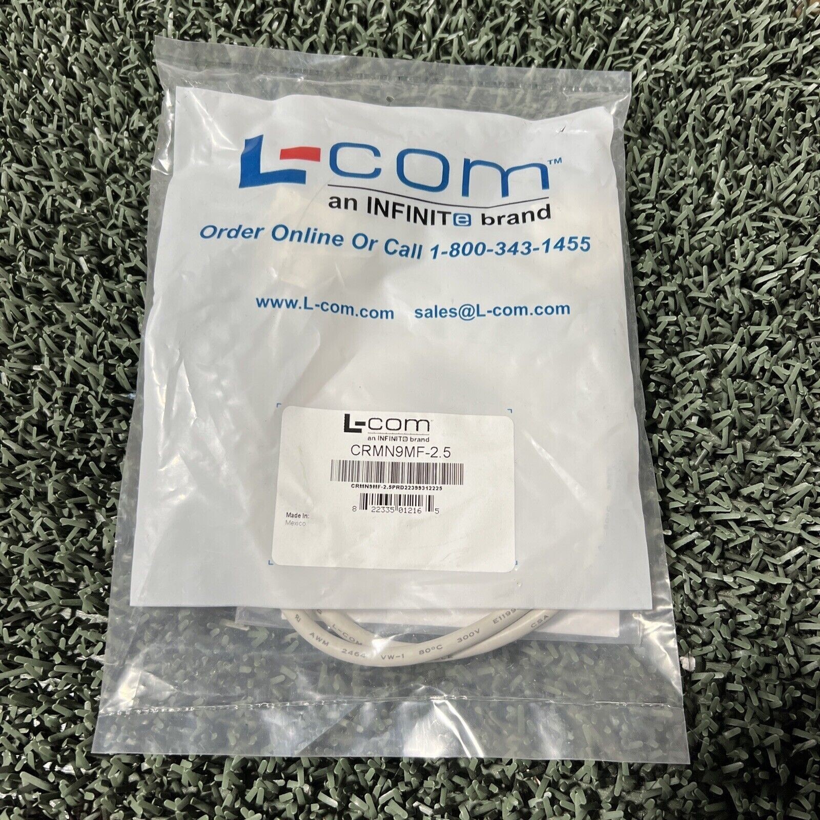 L-Com 2.5' DB9 Male to DB9 Female Cable CRMN9MF-2.5 (#70)