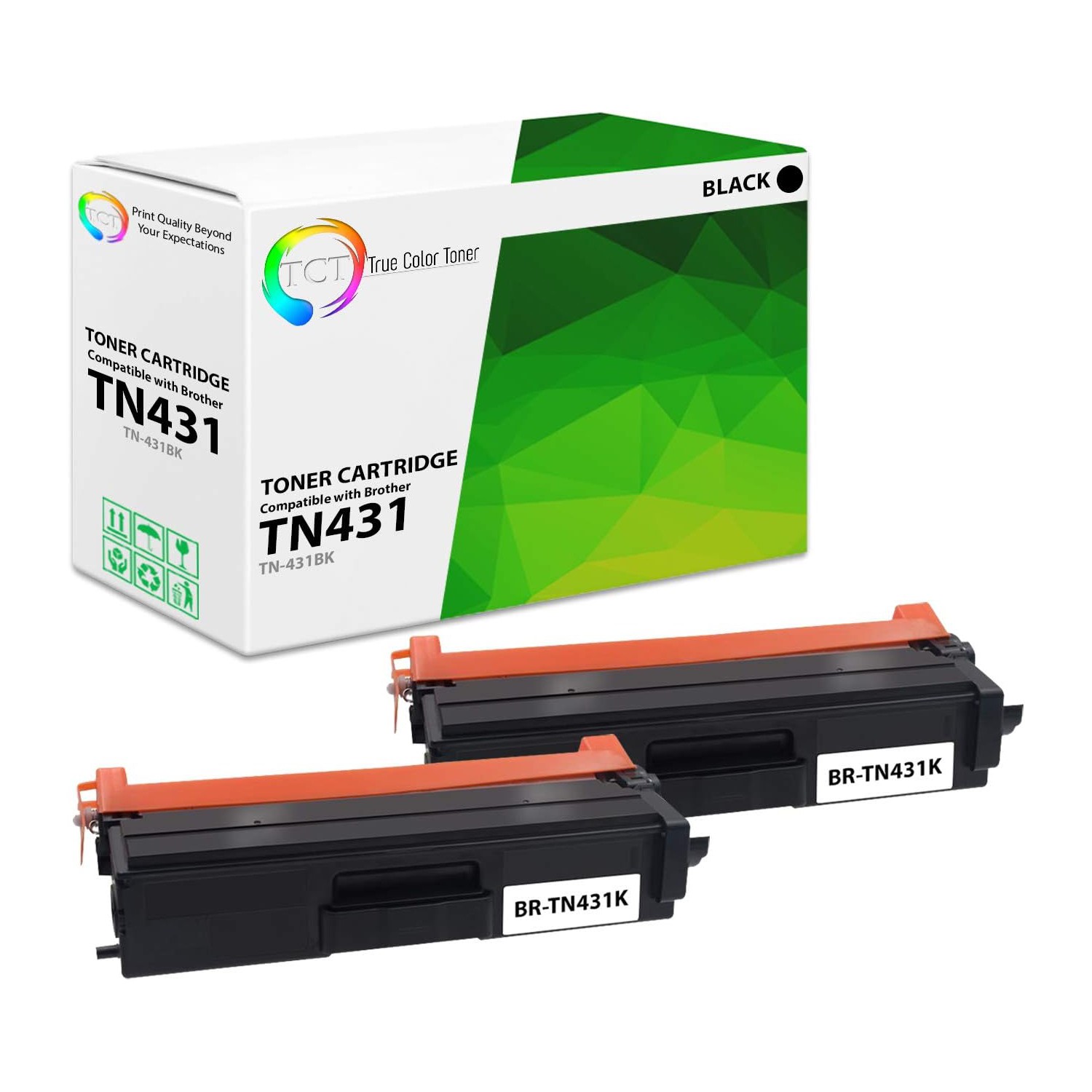 TCT 2PK TN431 / TN433 Compatible Black Toner for For Brother HL-L8260CDW