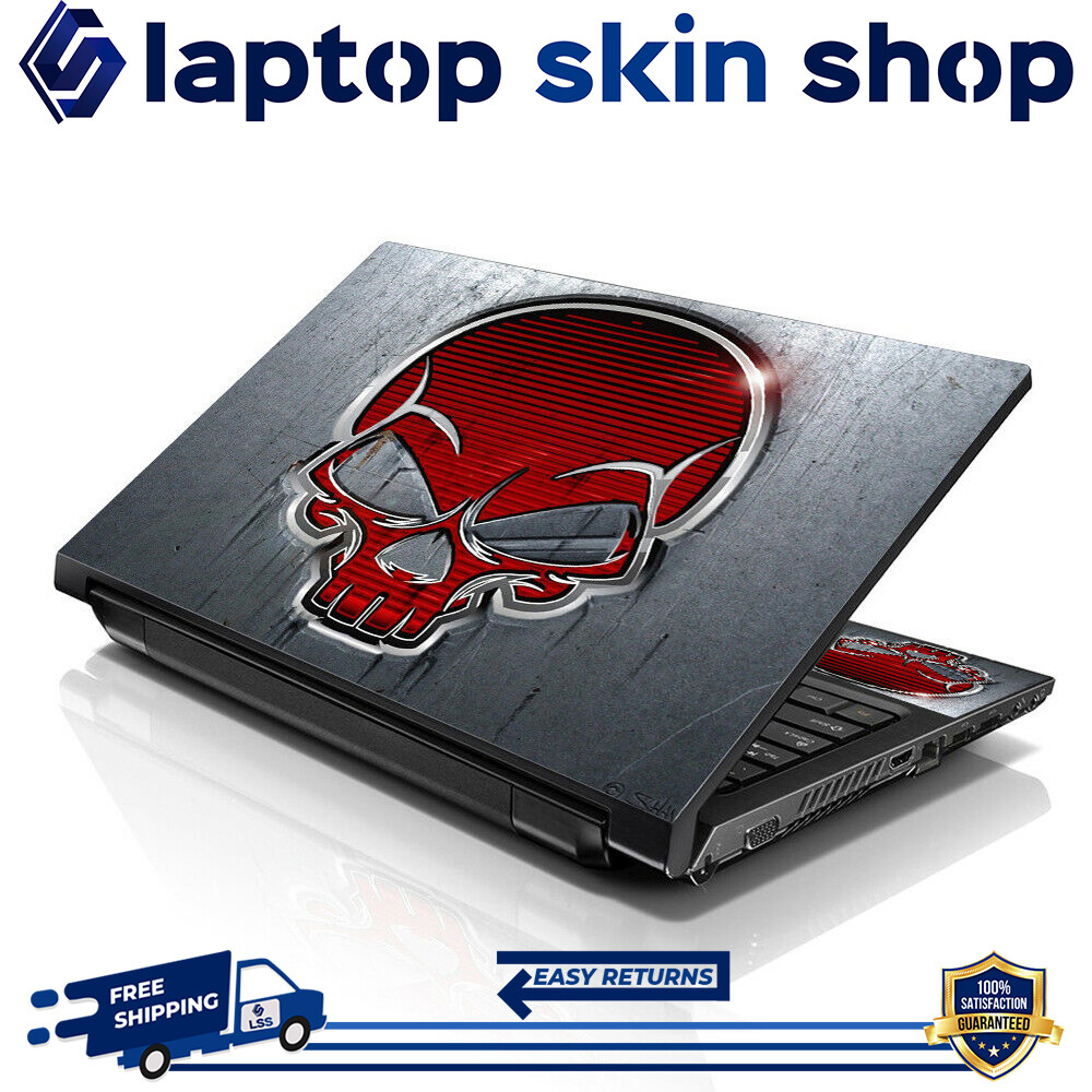 Laptop Skin Sticker Notebook Decal Cover Red Skull for Dell Apple HP 17" - 19"