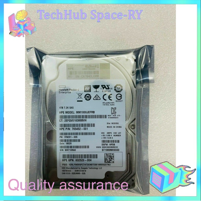 HP 1TB MM1000JEFRB / ST1000NX0333 7.2K Rpm Sas 2.5" 765452-001 1FN201-035