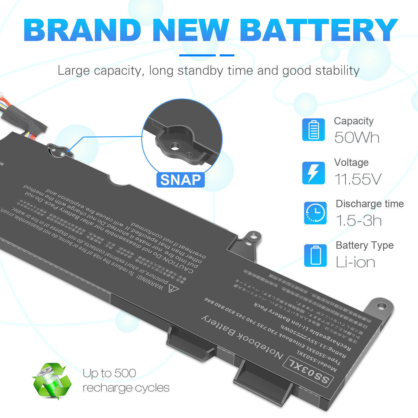 Battery+Charger For HP EliteBook 840 G5 G6 730 735 740 745 830 SS03XL 933321-855