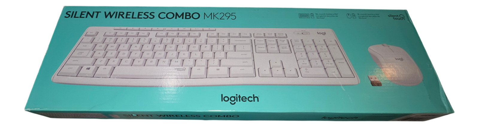 Logitech MK295 Silent Wireless Keyboard Mouse Combo White 920-009783 NEW
