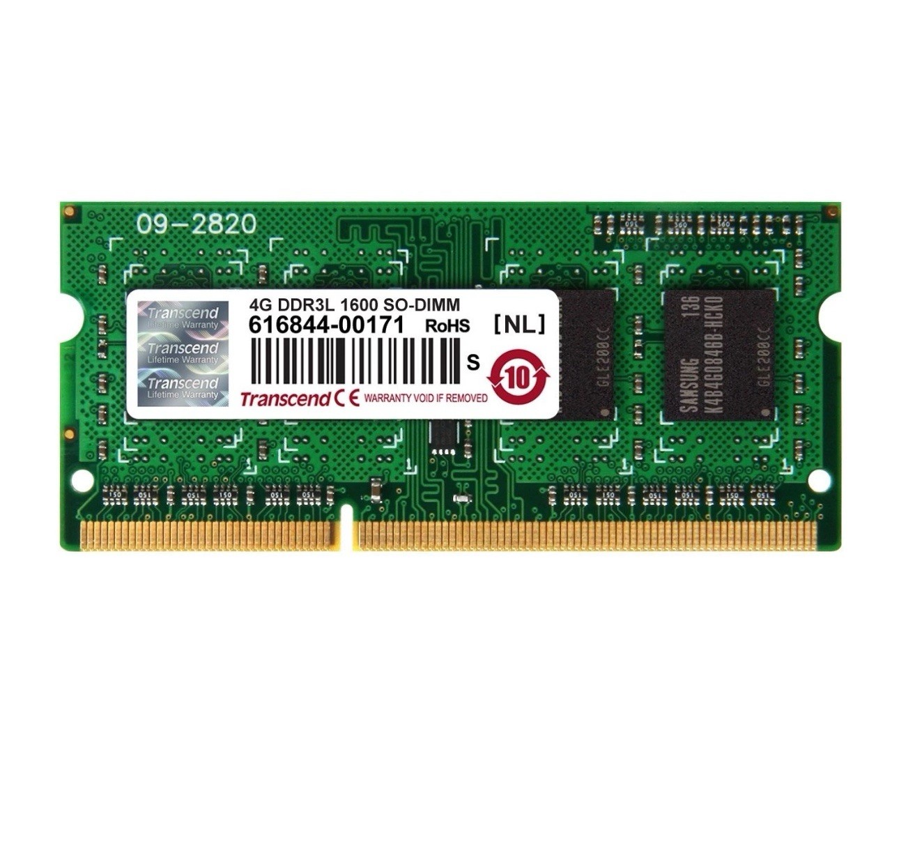 Transcend 4 GB DDR3L 1600Mhz SO-DIMM 1R/512Mx8 CL11 1.35 V