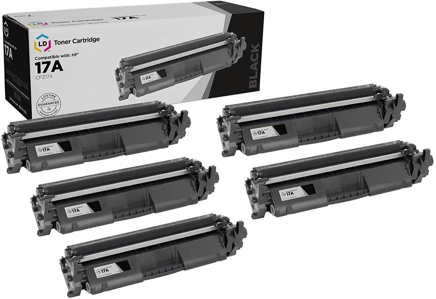 LD Compatible HP CF217A (17A) Black Toner 5PK for M102a, M130a, M130nw, M130fn
