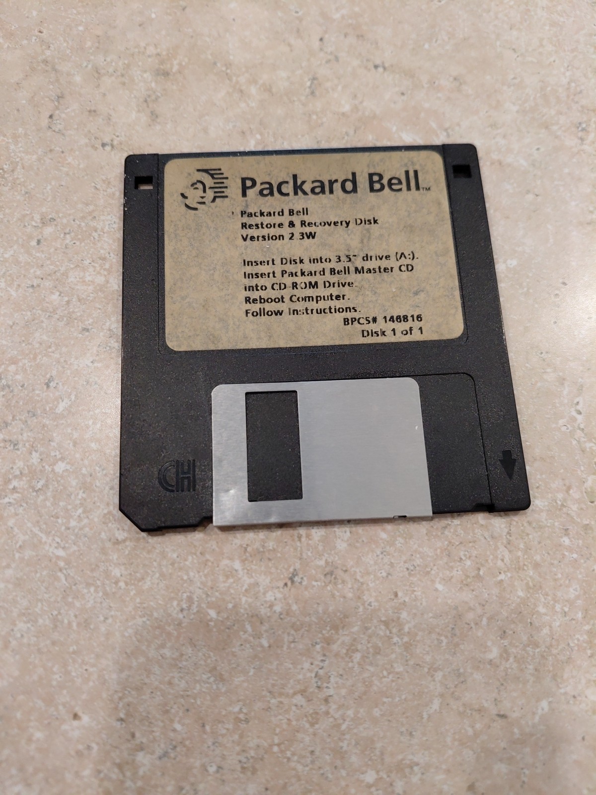 Packard Bell Restore & Recovery Disk Version 2.3W 3.5" Disk