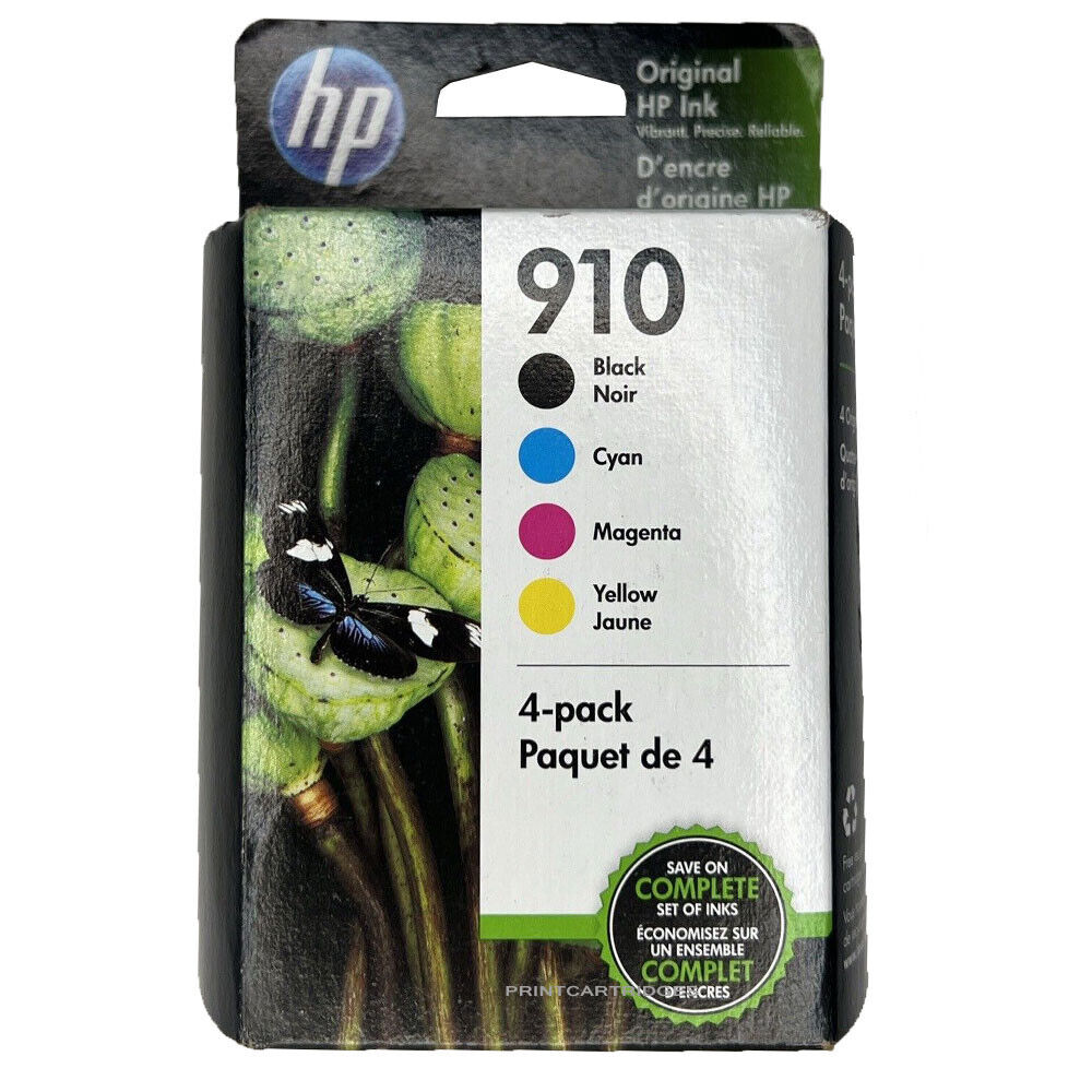HP 910 Ink Cartridges Genuine Set of 4 New No Box