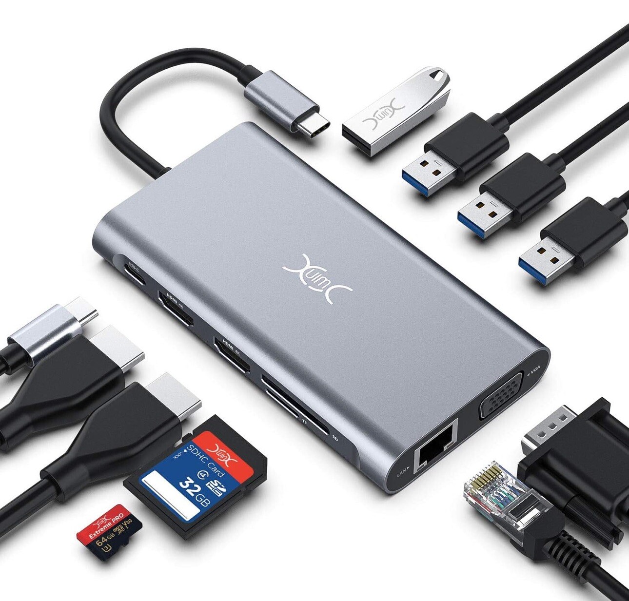 USB C Hub Triple Display Latest 11 in 1 USB C Adapter Docking Station