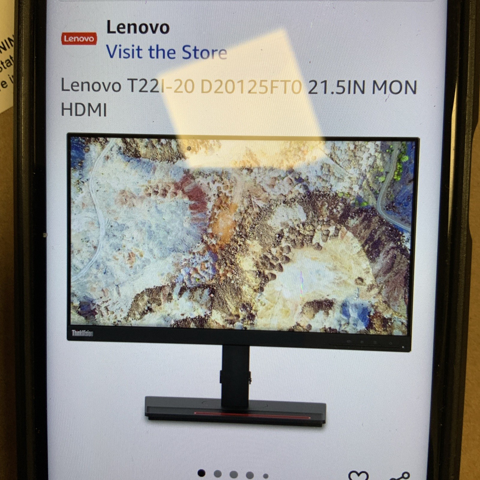 Lenovo ThinkVision T22i-20 21.5" LED Backlit 1080p Monitor HDMI DP Black